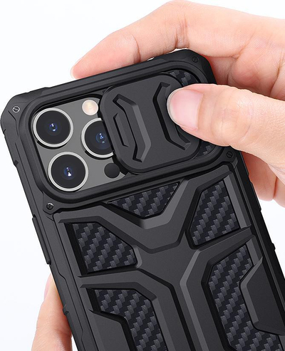 Mbulesë telefoni Nillkin Adventurer për iPhone 13 Pro, mbrojtëse e fortë, kapak kamere, blu