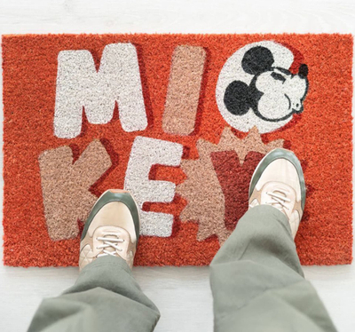 Тепих за врата Disney Mickey 100th Anniversary, влакна од лушпи од кокос, PVC основа против лизгање, повеќебоен