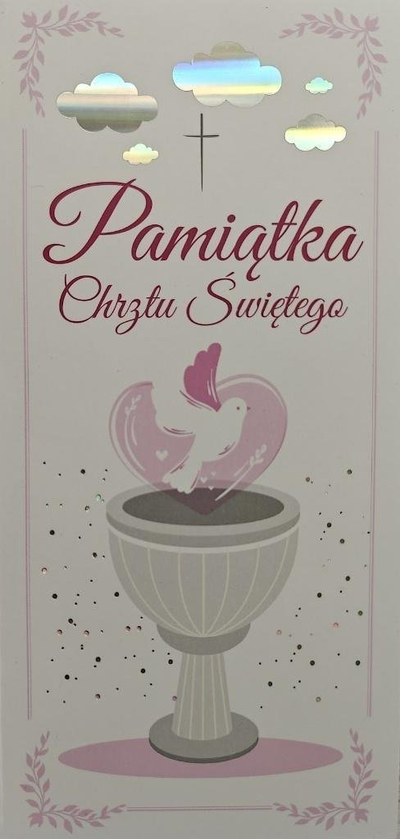 Kartolinë urimi Yeku, për pagëzim goce, me zarf, shumëngjyrëshe