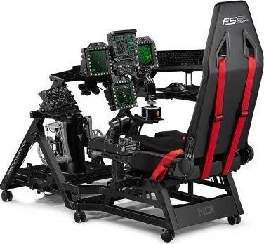 Ulëse simulimi Next Level Racing Flight Seat Pro NLR-S033, kompatibile me HOTAS dhe pedale, e zezë