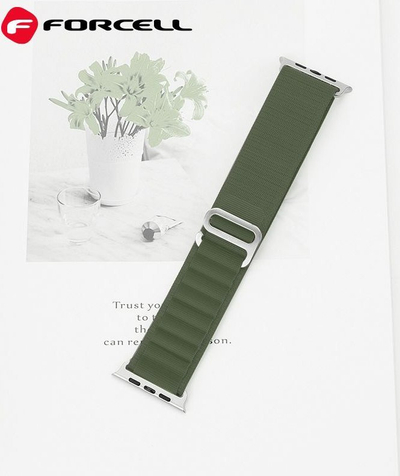 Rrip ore Forcell F-Design FA13 për Apple Watch 42 44 45 49 mm, poliestër elastik, jeshil