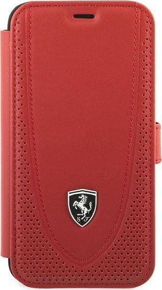 Këllëf telefoni Ferrari FEOGOFLBKP12S për iPhone 12 mini, lëkurë, i kuq