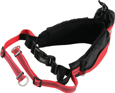 Појас за трчање Moov Adjustable, џеб за шише со вода, црн со црвена