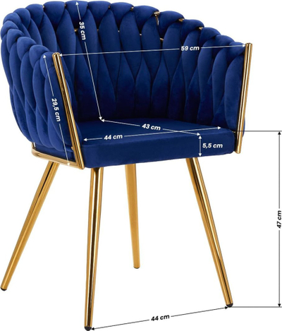 Karrige Chair 4Rico QS-GW06G, për dhomë ndenje, blu e errët