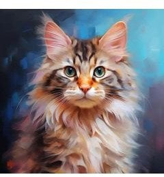 Set mozaik me diamant Norimpex Cat Portrait, 30x40 cm, me mace, shumëngjyrësh
