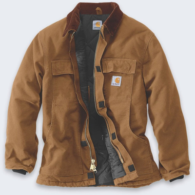 Xhaketë burrash Carhartt Loose Fit Firm Duck, e mbushur me izolim, ajo klasikja Traditional, ngjyra Carhartt Brown