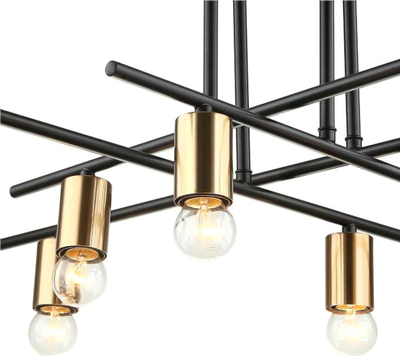 Llambadar tavanor Netlighting industrial retro, 6xE27, metal, bronz e zi