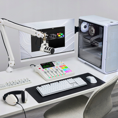 Mikser audio RODE RODECaster Pro II, studio e vogël podcast, e bardhë