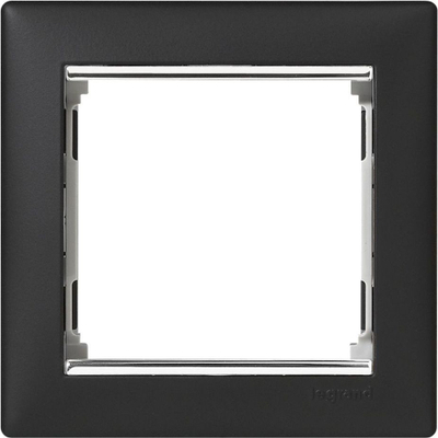 Kornizë Legrand Valena 770391, single frame, 82 x 82 mm, e zezë argjendtë