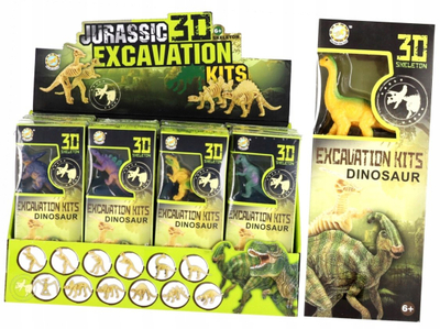 Lodër arkeologjie Jurassic Excavation Kits Dinosaur, skelet dinosauri 3D, 1 copë, shumëngjyrëshe