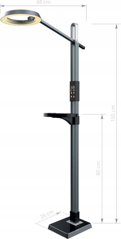 Lampë dyshemeje Tiross TS 2269, LED 15W, 800 lm, ngjyrë argjendi