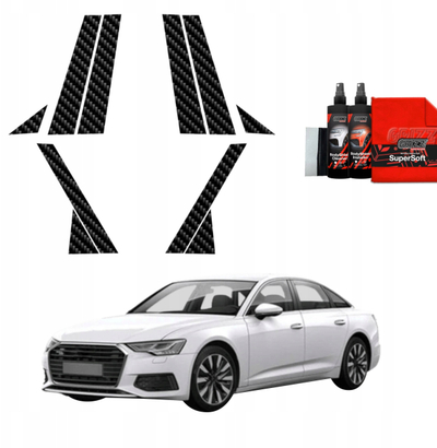 Film mbrojtës karbon për shtylla Audi A6 C8 Sedan, 10in1, 2018-2023, i zi