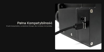 Modul USB Simagic Wheelbase Expansion, alumini, për sim racing, ngjyrë e zezë
