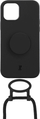 Këllëf telefoni Just Elegance PopGrip për iPhone 11 XR, me kordelë, TPU, i zi