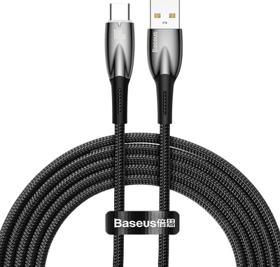 Kabllo USB Baseus Glimmer Series, USB A në USB C, 2 m, 100W, e zezë