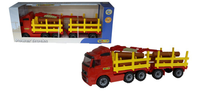 Lodër kamion Wader Power Truck, transport druri me rimorkio, i kuq
