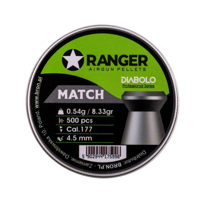 Plumba ajri RANGER Diabolo Professional Match 4.5mm, 0.54g, 500 copë, argjendi