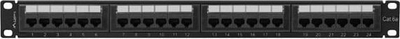 Patch panel Lanberg PPUA-1024-B, 24 porta RJ-45 Cat.6A, 1U 19", i zi