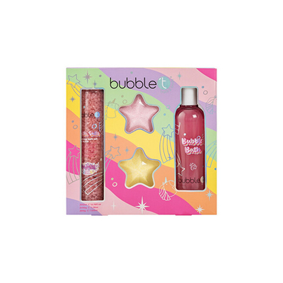 Set për banjë Bubble T Cosmetics Rainbow Bath & Shower Selection, Kripë për vaskë 200 ml + Fluska për vaskë 200 ml + Shkum? 2 x 50 g