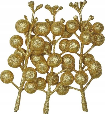 Dekor degë artificiale Titanum Virginia Creeper, 11.5 cm, set 3 copë, ngjyrë e artë