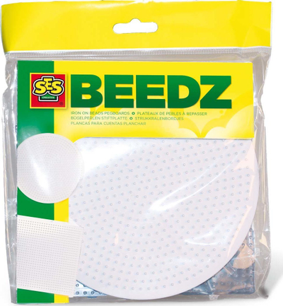 Set kreativ me rruaza që hekurosen SES Creative 6092, pegboard me lule, paketim 12 copë, shumëngjyrësh