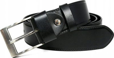 Rrip për burra Rovicky Classic, lëkurë natyrale, 3.8 cm, i zi