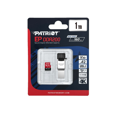 Мемориска картичка Patriot EP DDR200 MicroSDXC, 1TB, U3 V30 A2, црвена