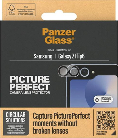Mbrojtës kamere PanzerGlass PicturePerfect Samsung Galaxy Z Flip6, xham i tejdukshëm, rezistent ndaj gërvishtjeve