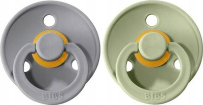 Set biberonësh BIBS Colour, nr. 2, 0-6 mujsh, Cloud dhe Sage