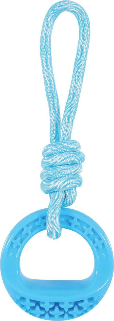 Lodër për qen Samba Ring, TPR me litar, 26 cm, blu
