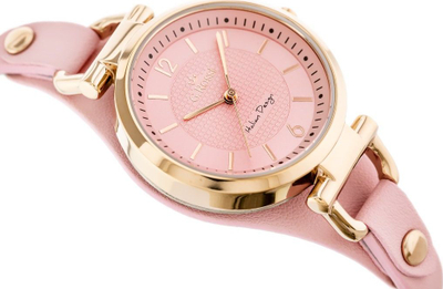 Orë dore G. Rossi Lesti ZG631W, kuarc, rrip lëkure, rozë rosegold