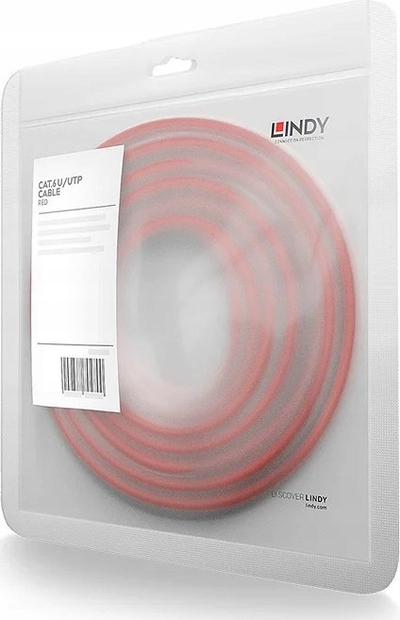 Kabllo rrjeti LINDY 48031, RJ45 CAT 6 U UTP, 0.5m, e kuqe