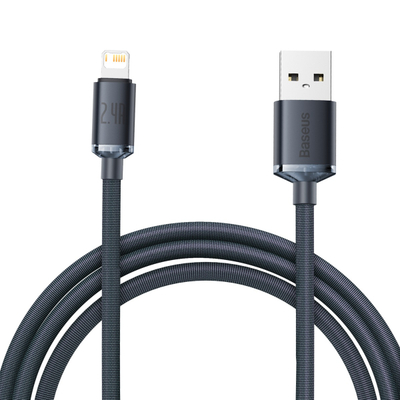 Kabllo USB Baseus CAJY000101, USB A në Lightning, 2 m, 2.4A, e zezë