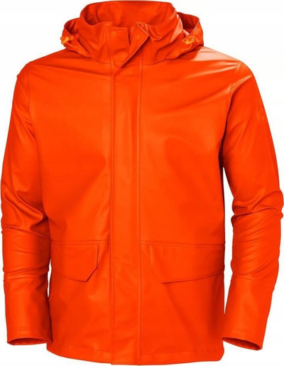 Xhaketë shiu Helly Hansen PU Gale, e papërshkueshme nga uji, me kapuç, portokalli e errët