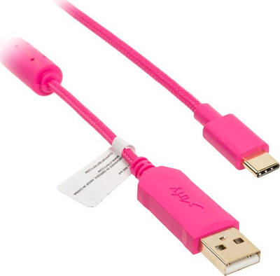 Kabllo tastiere Xtrfy USB C në USB A, kabllo e gërshetuar, rozë