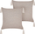 Jastëk dekorativ set 2 copë Beliani HAKONE, 42x42cm, model gjeometrik, taupe me krem