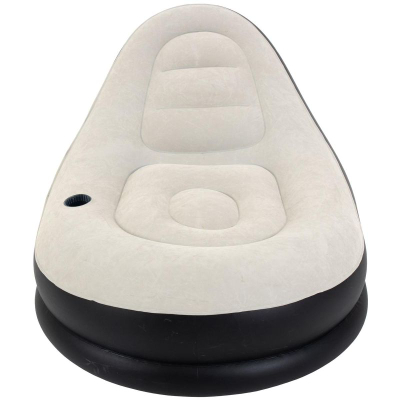 Karrige Deluxe e fryme me tabure, 125x100x85cm, PVC, gri e zeze
