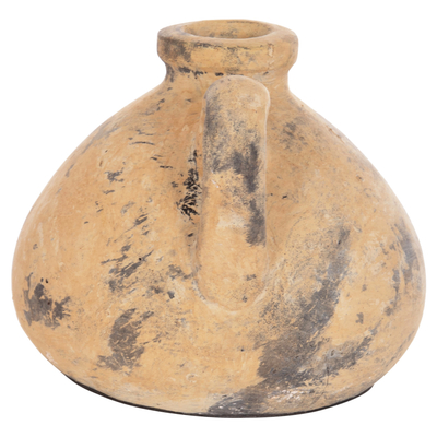 Vazo dekorative HomeMarkt Vermo HM4394, balte terrakote, 22x17cm, bezhë e vjetër