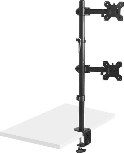 Krah tavoline për monitorë Maclean MC-967, për 2 monitorë 13"-27", metalik, i zi
