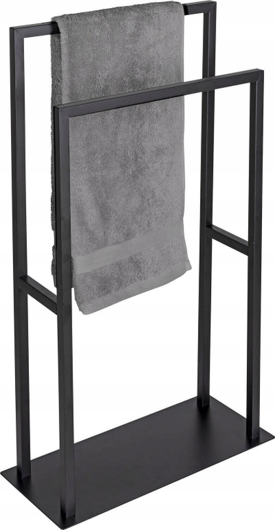 Mbajtëse peshqirësh WENKO Rivaltana Black, 2 shufra, çelik inox, e zezë matte