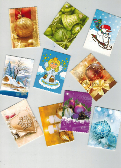 Etiketa dhuratash MFP Christmas, 10 copë, 50 x 65 mm, me ngjyra nga të gjitha llojet