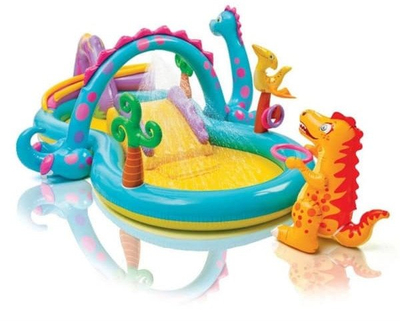 Qendër lojrash me uj Intex Dinoland, pishinë për kalamaj, me fryrje, shumëngjyrëshe