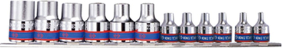 Set çelësa Torx King Tony, 3/8" dhe 1/2", 12 copë, metalik