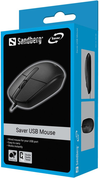 Maus Sandberg Saver USB, со кабел, црн