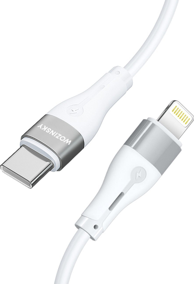 Kabllo karikimi Wozinsky WSTCL1, Lightning në USB-C, 27W PD, 1 m, e bardhë