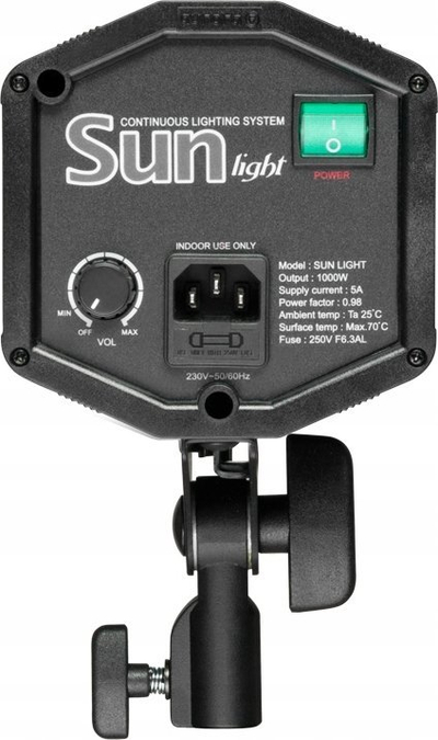 Lampë vazhdimi Aurora Sun Light SH-224, 1000W, 3200K, e zezë