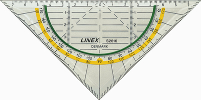 Set gjeotrekëndëshash Linex Super, 16 cm, i tejdukshëm, kundër rrëshqitjes