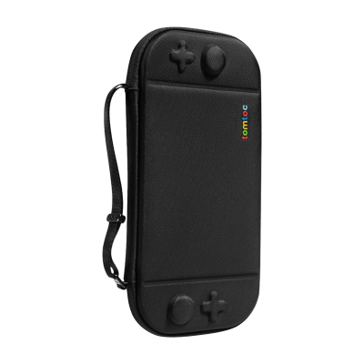 Kuti mbrojtëse Tomtoc Slim për Nintendo Switch 2, guaskë e fortë, 12 vende për lojëra, e zezë