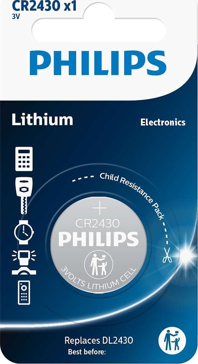 Bateri litiumi buton Philips 3019 Minicells CR2430, 3V, që të zgjat shumë