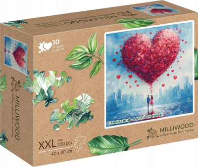 Puzzle druri Milliwood Celebrating Love, 200 pjesë XXL, 40 x 40 cm, shumëngjyrësh